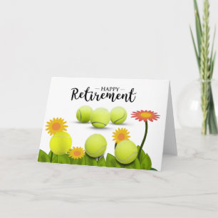 Tennis Happy retirement with Flowers Card