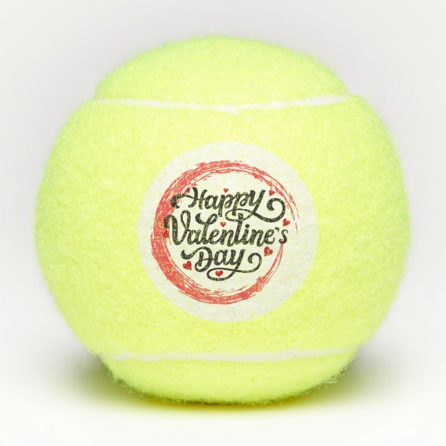 Tennis Happy Valentine's Day with lots of love Balls (Front)