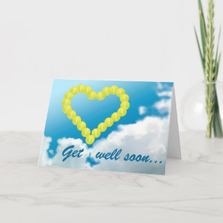 Tennis heart get well soon personalised card