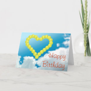 Tennis Heart Happy Birthday Card
