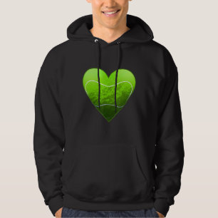 Tennis Heart My Valentine Love Funny Women Valenti Hoodie