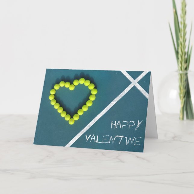 Tennis Heart Valentine's day Holiday Card (Front)