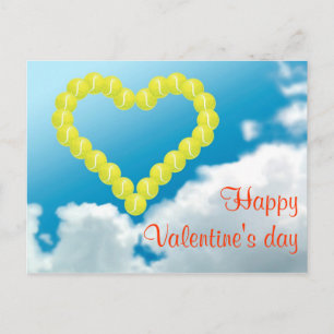 Tennis Heart Valentine's day Holiday Postcard