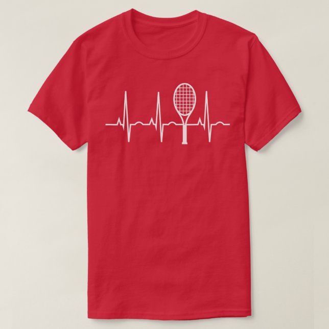 Tennis Heartbeat Best Tennis Gift  for Players Fan T-Shirt (Design Front)