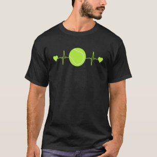 Tennis Heartbeat Funny Tennis Players Fans T-Shirt