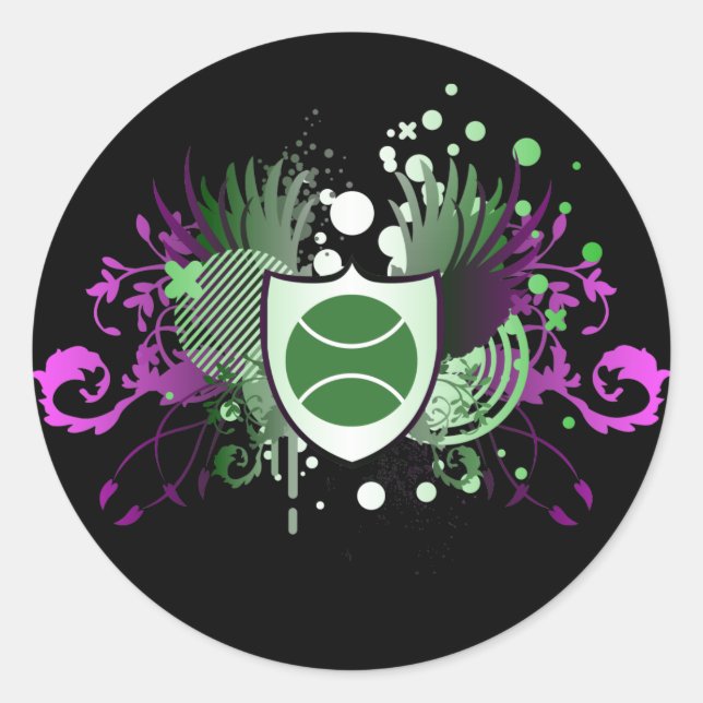 tennis : hi-fi : classic round sticker (Front)