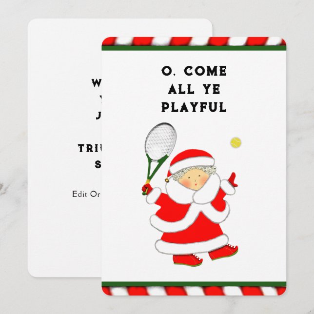 Tennis Holiday Christmas Cards (Front/Back)