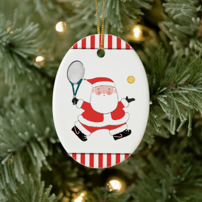 Tennis Holiday Gift Ceramic Ornament (Tree)
