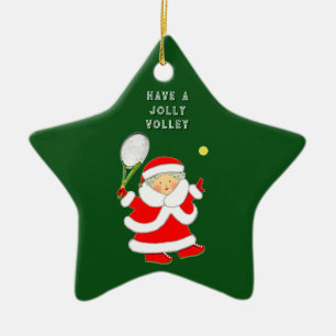 Tennis Holiday Gift Ceramic Tree Decoration