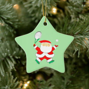 Tennis Holiday Gift Ceramic Tree Decoration