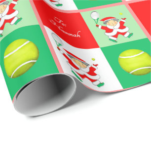 Tennis Holiday Gift Wrapping Paper