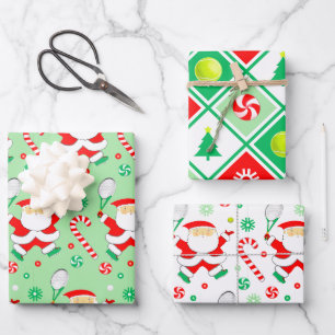 Tennis Holiday Gift Wrapping Paper Sheet