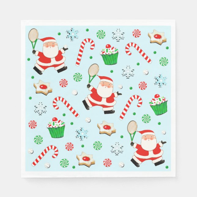 Tennis Holiday Party Napkin (Front)