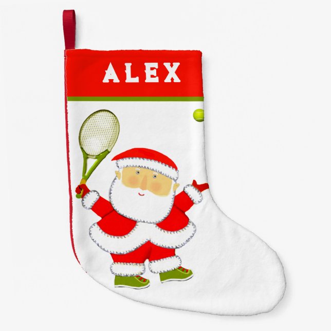 Tennis Holiday Small Christmas Stocking (Front)