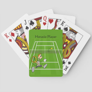 Tennis Humorous Cartoon Player Personalize Playing Cards