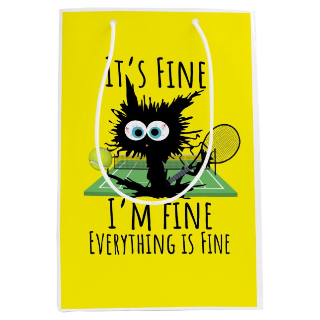 Tennis I am fine everything is fine funny  Medium Gift Bag (Front)
