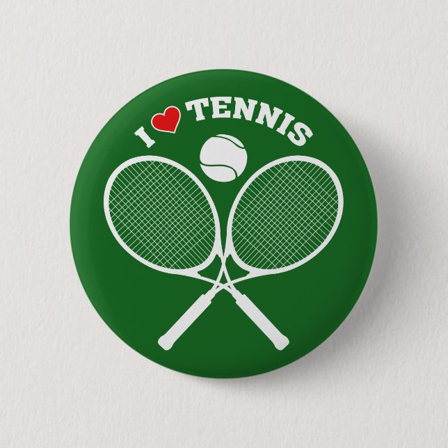 Tennis, I Love Tennis 6 Cm Round Badge (Front)