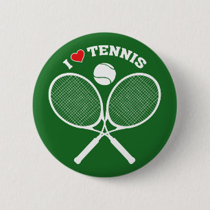 Tennis, I Love Tennis 6 Cm Round Badge