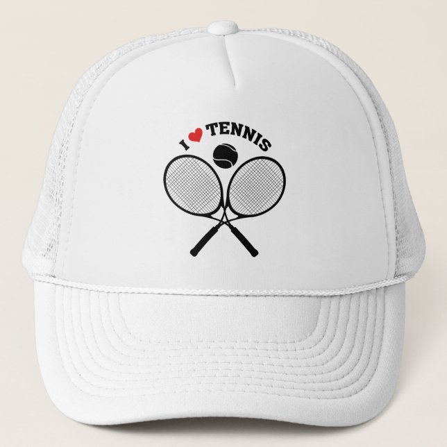 Tennis, I Love Tennis Trucker Hat (Front)