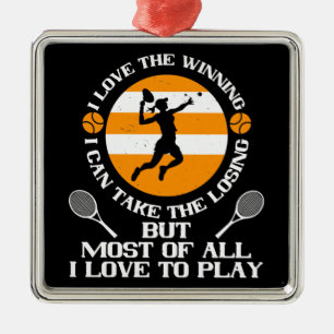 Tennis - I Love Winning I Love To Play Metal Tree Decoration