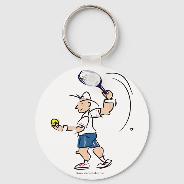 Tennis illustration on keychain (Front)