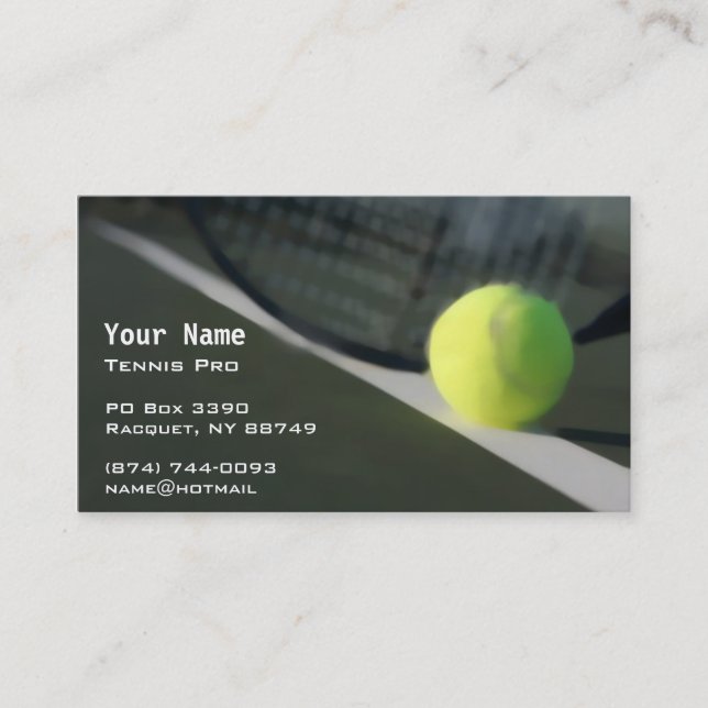Tennis Instruction Business Card (Front)