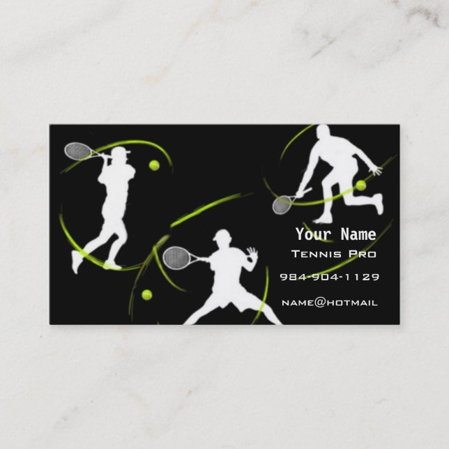 Tennis Instruction Business Card (Front)