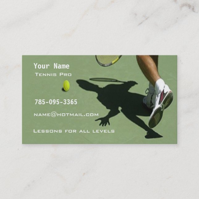 Tennis Instruction Business Card (Front)