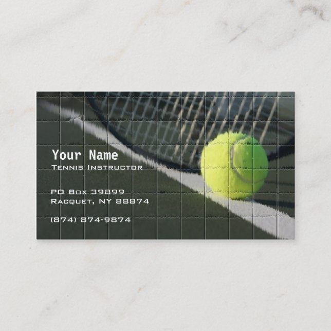 Tennis Instruction Business Card (Front)