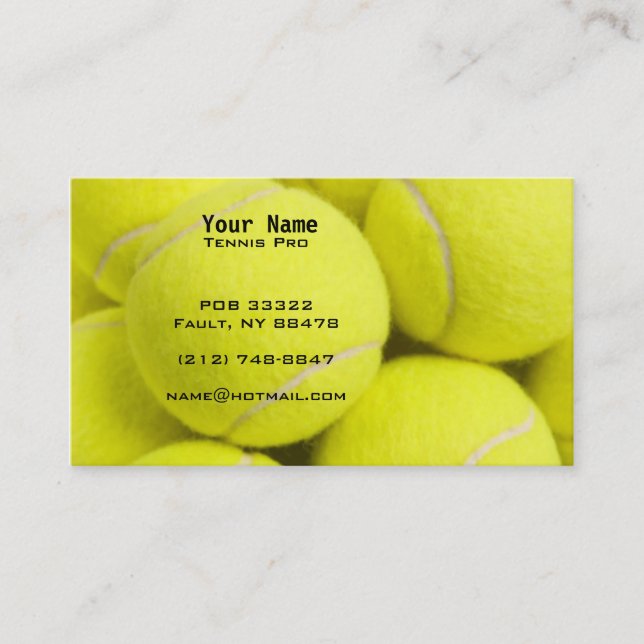 Tennis Instruction Business Card (Front)