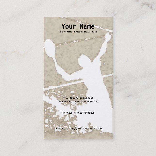 Tennis Instruction Business Card (Front)