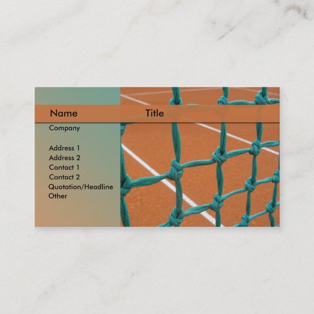 tennis instructor business card (Front)