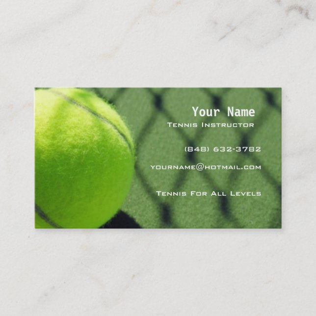 Tennis Instructor Business Card (Front)