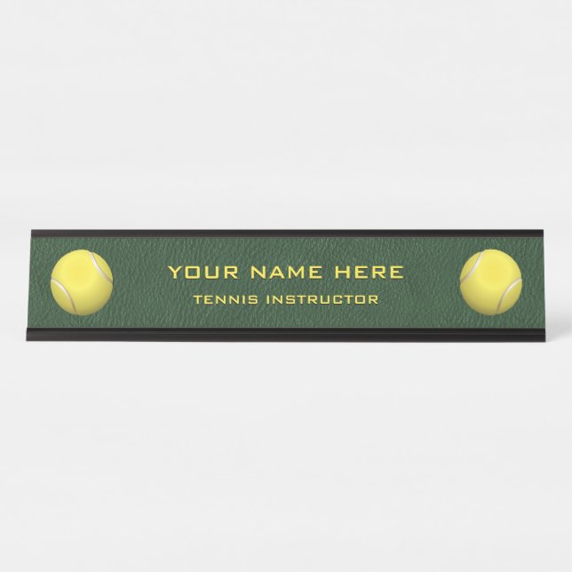 Tennis Instructor Desk Name Plate (Front)