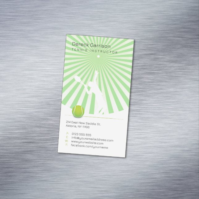 Tennis Instructor | Professional Magnetic Business Card (In Situ)
