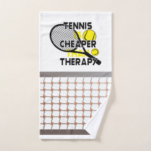 Tennis is cheaper than therapy  hand towel