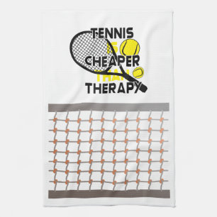 Tennis is cheaper than therapy   tea towel