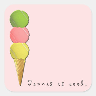 Tennis Is Cool Square Sticker