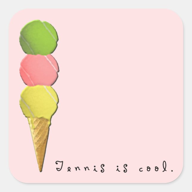 Tennis Is Cool Square Sticker (Front)