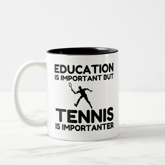 TENNIS IS IMPORTER Two-Tone COFFEE MUG (Left)