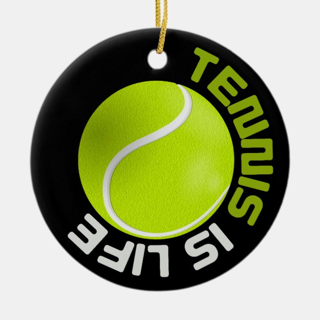 Tennis is Life Ceramic Tree Decoration (Front)