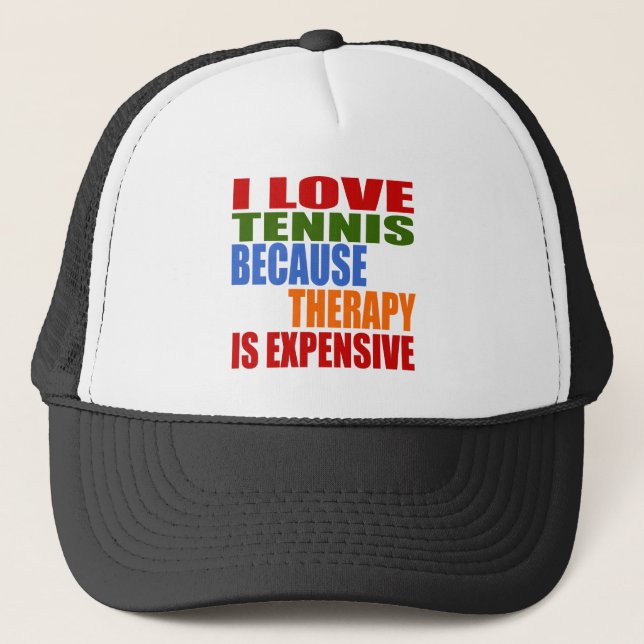 Tennis Is My Therapy Trucker Hat (Front)