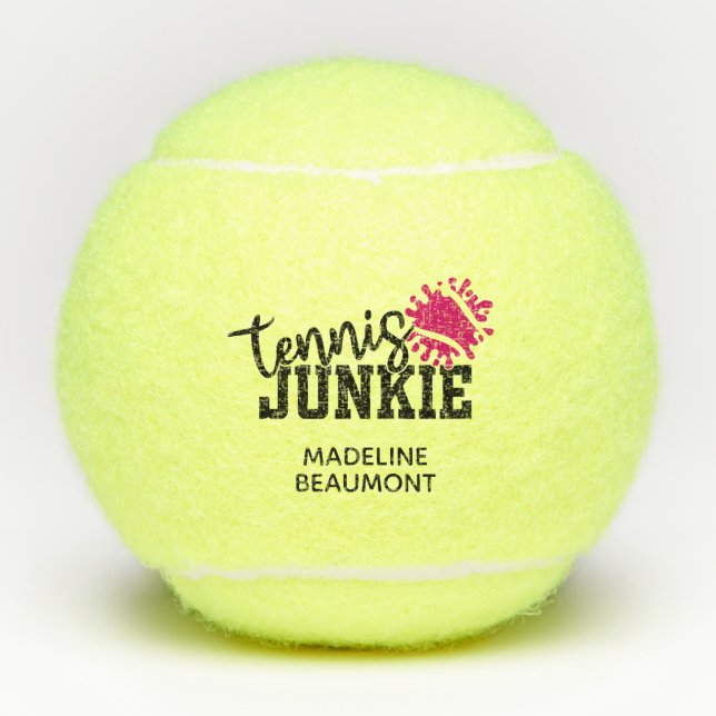 Tennis Junkie Funny Tennis Balls (Front)