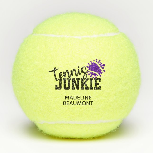 Tennis Junkie Funny Tennis Balls (Front)