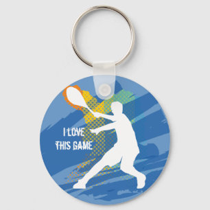 Tennis Keychain: I love this game Key Ring