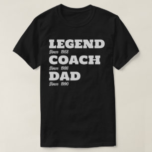 Tennis Legend Coach Dad - Custom Dates T-Shirt