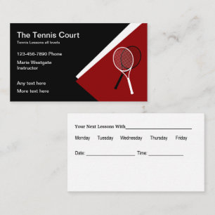 Tennis Lessons Appointment Business Cards Template
