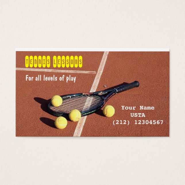 Tennis Lessons, For all levels of play,... (Front)