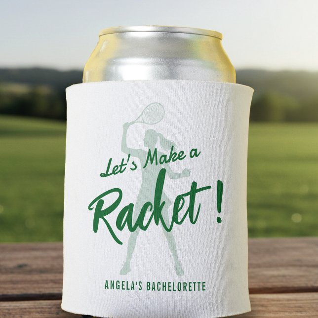 Tennis Let's Make a Racket Bachelorette Party Can Cooler (Creator Uploaded)