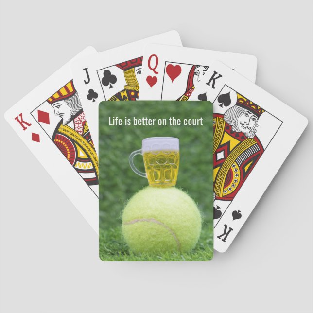 Tennis life is better on the court tennis ball pla playing cards (Back)